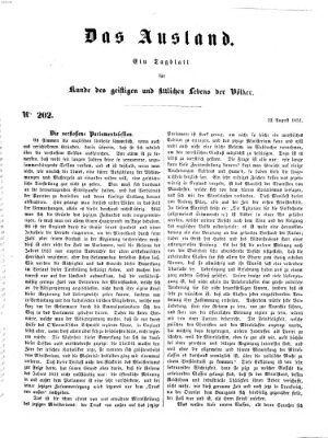 Das Ausland Samstag 23. August 1851