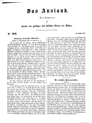 Das Ausland Dienstag 26. August 1851