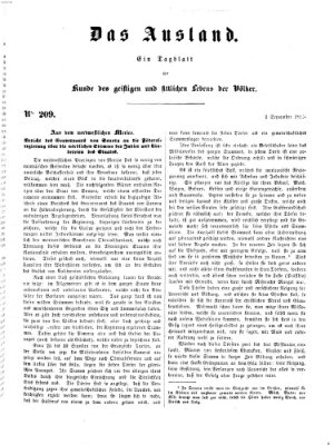 Das Ausland Montag 1. September 1851