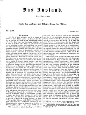 Das Ausland Dienstag 2. September 1851