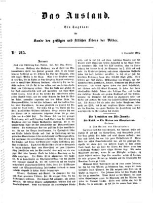 Das Ausland Montag 8. September 1851