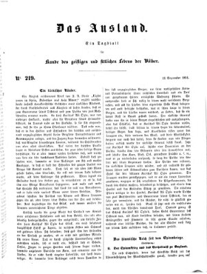 Das Ausland Freitag 12. September 1851