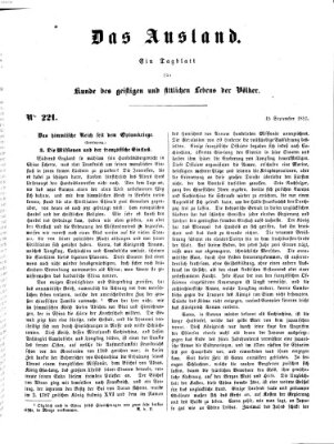 Das Ausland Montag 15. September 1851