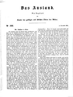 Das Ausland Dienstag 16. September 1851