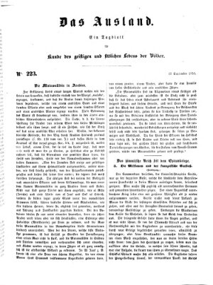 Das Ausland Mittwoch 17. September 1851