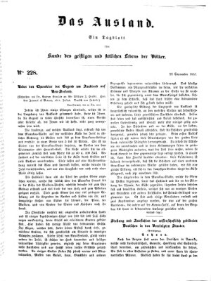 Das Ausland Dienstag 23. September 1851