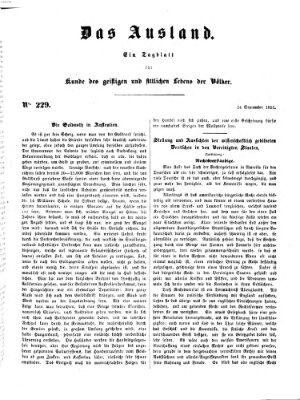 Das Ausland Mittwoch 24. September 1851