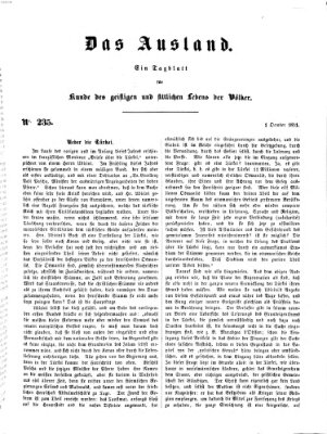 Das Ausland Mittwoch 1. Oktober 1851