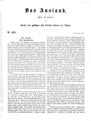 Das Ausland Montag 17. November 1851