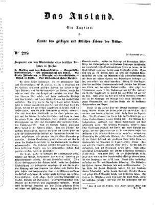 Das Ausland Donnerstag 20. November 1851