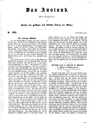 Das Ausland Samstag 29. November 1851