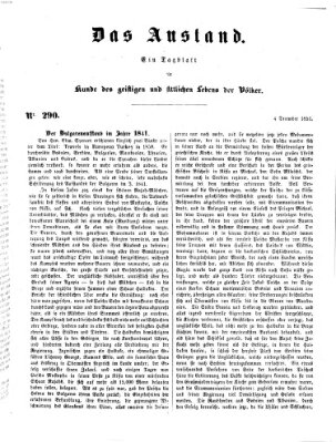 Das Ausland Donnerstag 4. Dezember 1851