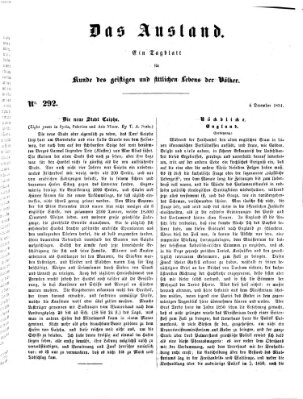 Das Ausland Samstag 6. Dezember 1851