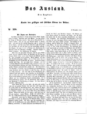 Das Ausland Samstag 27. Dezember 1851