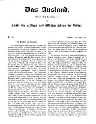 Das Ausland Samstag 23. Januar 1864