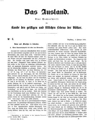 Das Ausland Samstag 6. Februar 1864