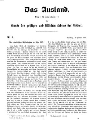 Das Ausland Samstag 20. Februar 1864