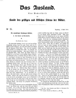 Das Ausland Samstag 9. April 1864