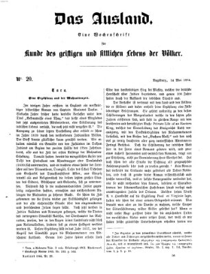 Das Ausland Samstag 14. Mai 1864