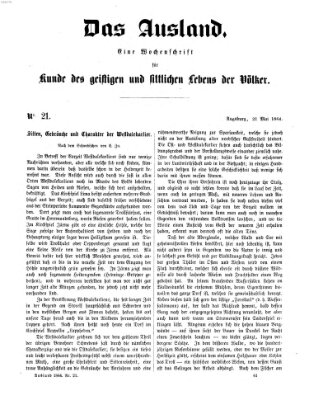 Das Ausland Samstag 21. Mai 1864