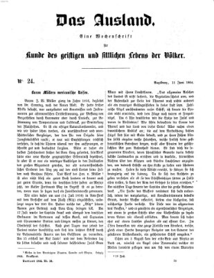 Das Ausland Samstag 11. Juni 1864