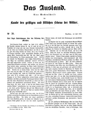 Das Ausland Samstag 23. Juli 1864