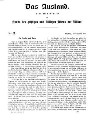 Das Ausland Samstag 10. September 1864