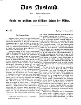 Das Ausland Samstag 10. Dezember 1864