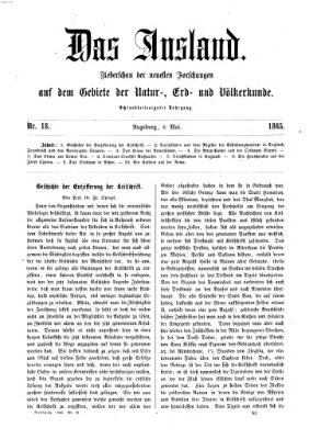 Das Ausland Samstag 6. Mai 1865