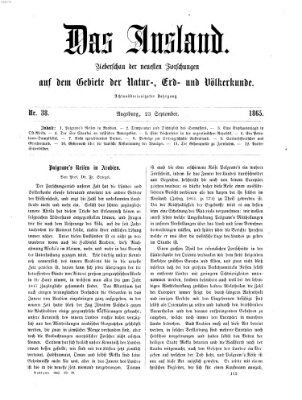 Das Ausland Samstag 23. September 1865