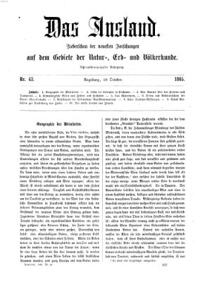 Das Ausland Samstag 28. Oktober 1865