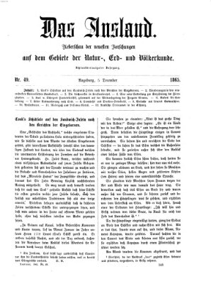 Das Ausland Dienstag 5. Dezember 1865