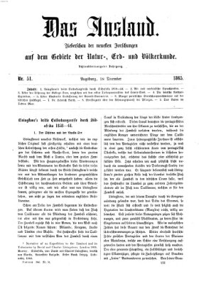 Das Ausland Montag 18. Dezember 1865