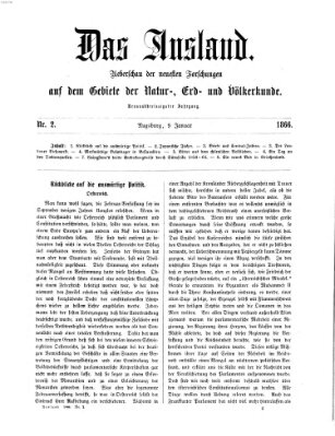 Das Ausland Dienstag 9. Januar 1866