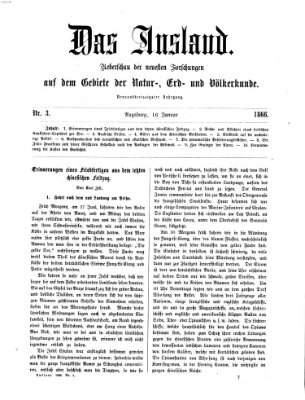 Das Ausland Dienstag 16. Januar 1866