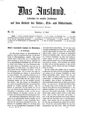 Das Ausland Dienstag 10. April 1866