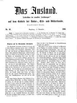 Das Ausland Dienstag 13. November 1866