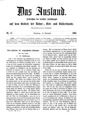 Das Ausland Dienstag 20. November 1866