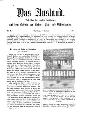 Das Ausland Dienstag 26. Februar 1867