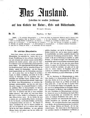 Das Ausland Dienstag 16. April 1867