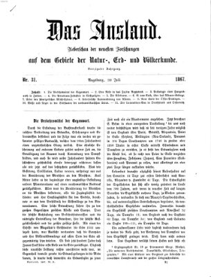 Das Ausland Dienstag 30. Juli 1867