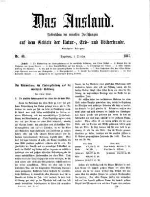 Das Ausland Dienstag 1. Oktober 1867