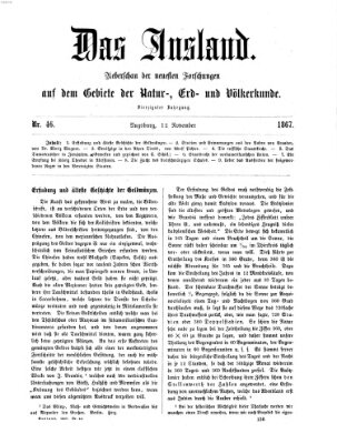 Das Ausland Dienstag 12. November 1867