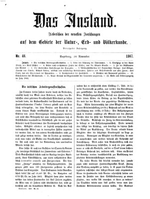 Das Ausland Dienstag 26. November 1867