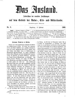 Das Ausland Donnerstag 27. Februar 1868