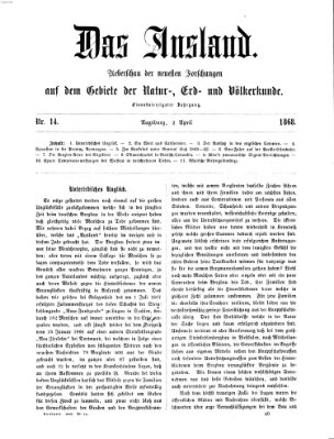 Das Ausland Donnerstag 2. April 1868