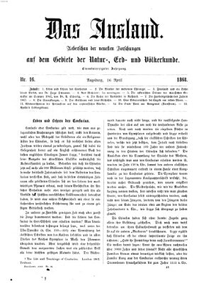 Das Ausland Donnerstag 16. April 1868