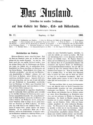 Das Ausland Donnerstag 23. April 1868