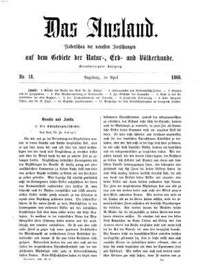 Das Ausland Donnerstag 30. April 1868