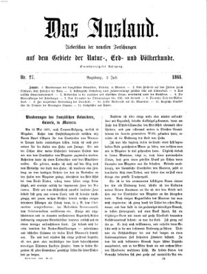 Das Ausland Donnerstag 2. Juli 1868